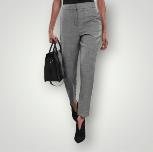 REISS Pants‎ Womens 4 Alber Slim Trouser Wool Blend Slacks Houndstooth - Picture 1 of 12